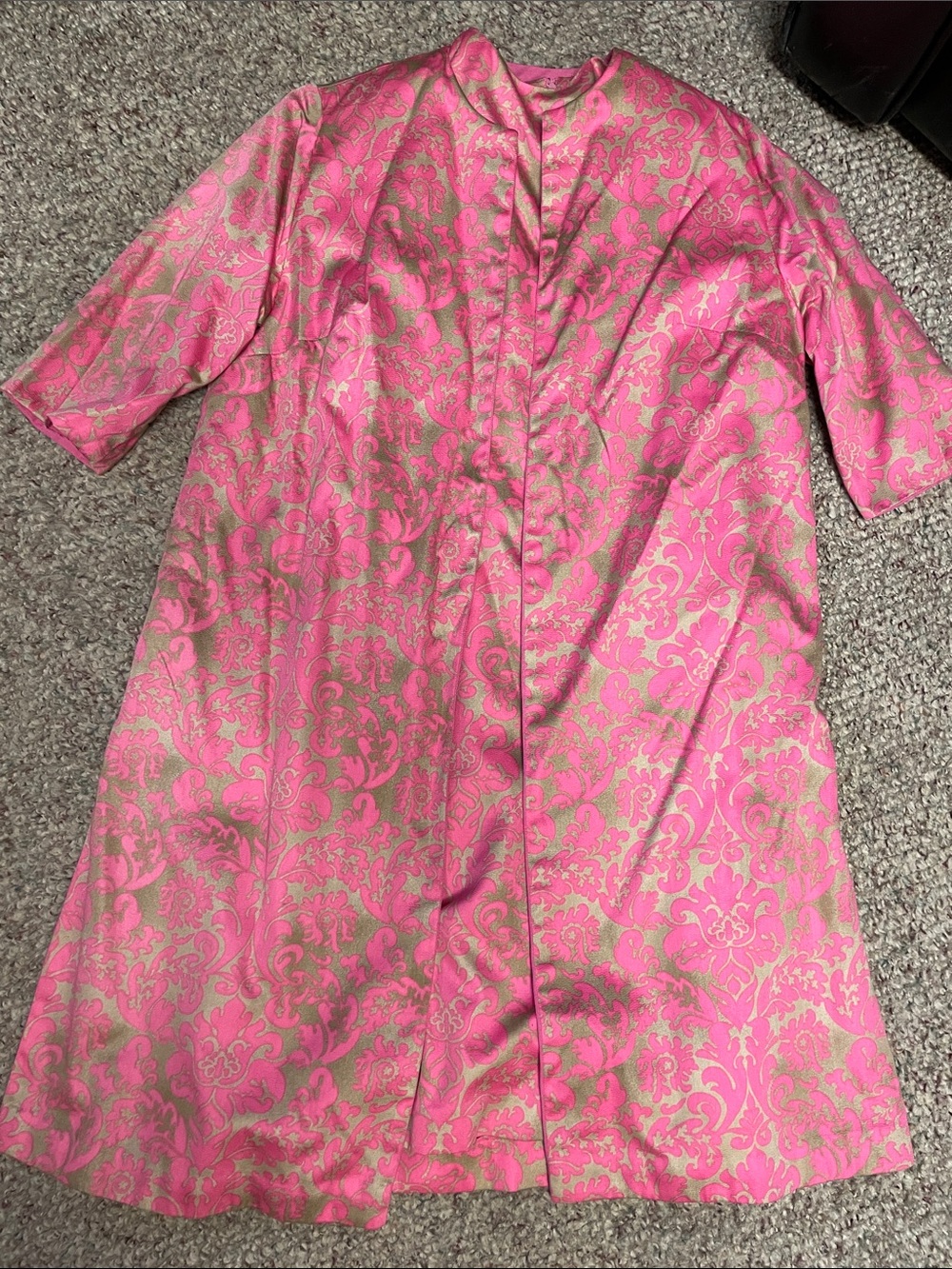 Vintage 60s Pink gold Brocade Coat and sheath Dress Set- amazing condition - Picture 2 of 11